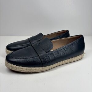 Cole Haan Cloudfeel Montauk Women's US 9B Navy Leather Slip-On Espadrille Loafer